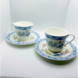 Vintage Royal Doulton CONISTON 2 Sets of Tea Cup & Saucer Bone China #H5030
